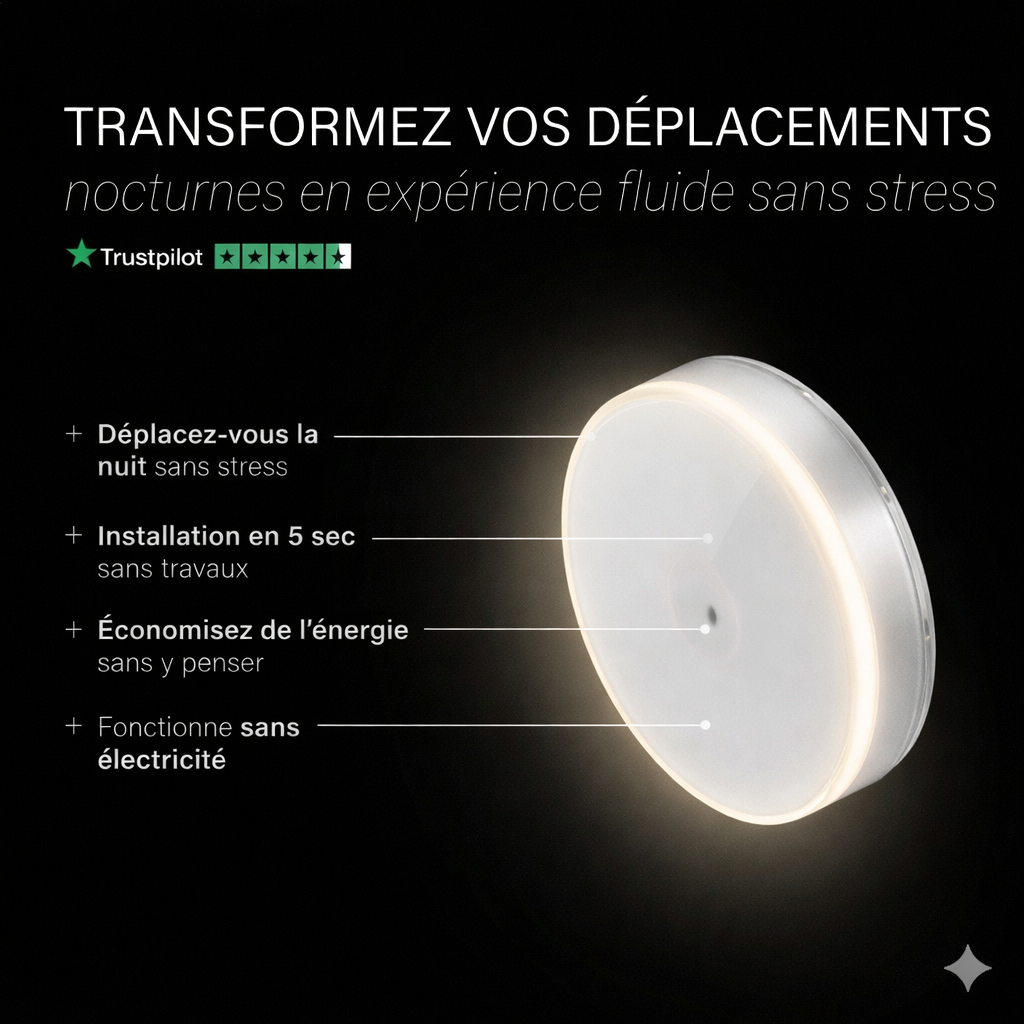 Luz nocturna LED inteligente con sensor de movimiento - Recargable por USB