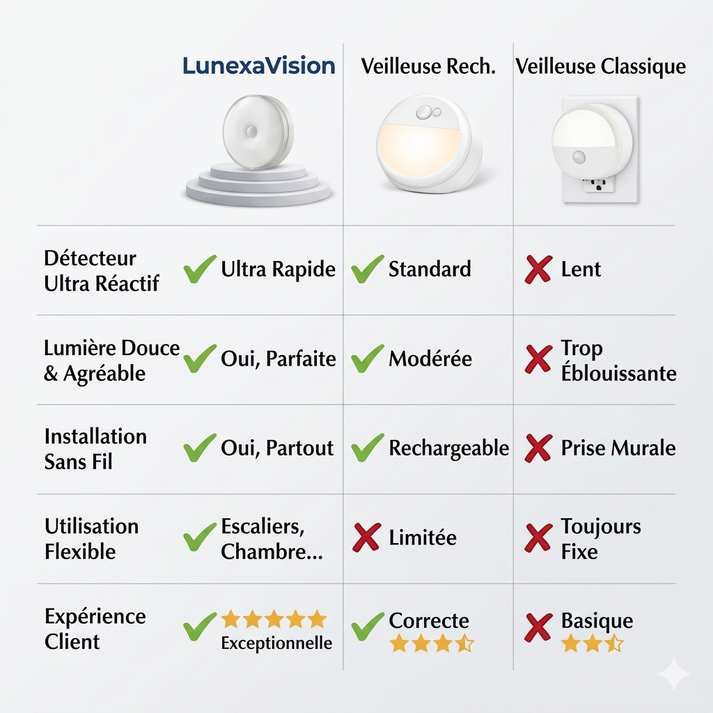 Luz nocturna LED inteligente con sensor de movimiento - Recargable por USB